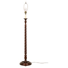 English Victorian Style Mahogany Turned Spindle Floor Lamp