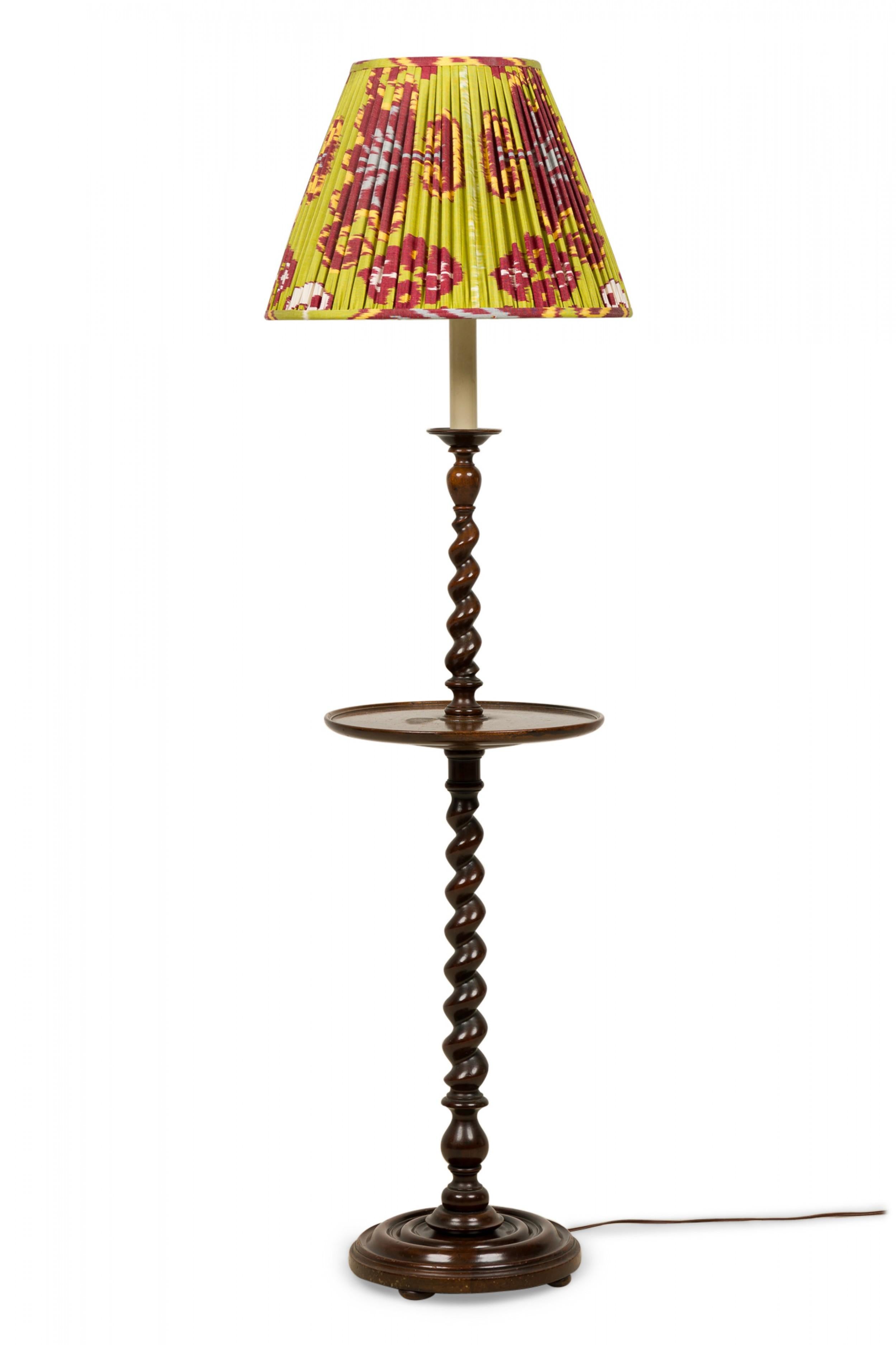wooden spindle floor lamp