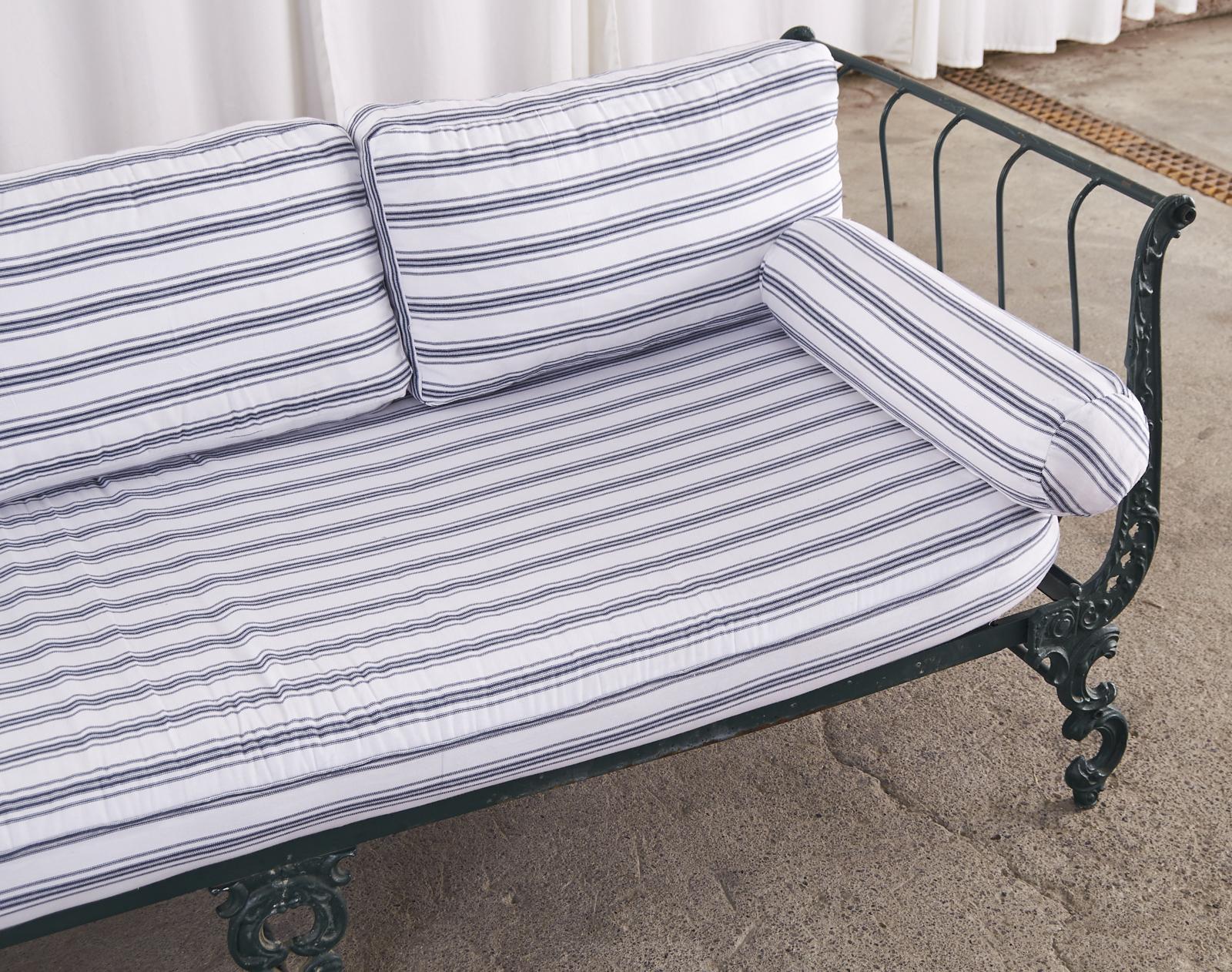 English Victorian Style Painted Iron Daybed Settee 6