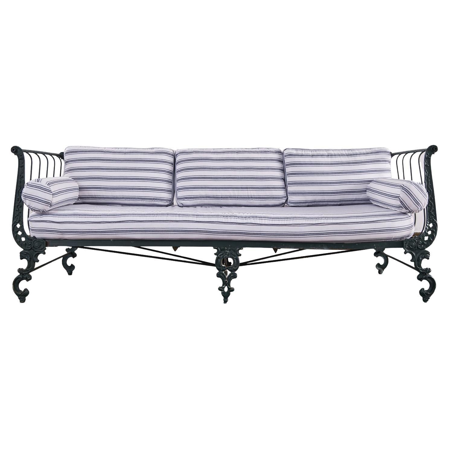English Victorian Style Painted Iron Daybed Settee