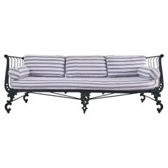 Vintage English Victorian Style Painted Iron Daybed Settee