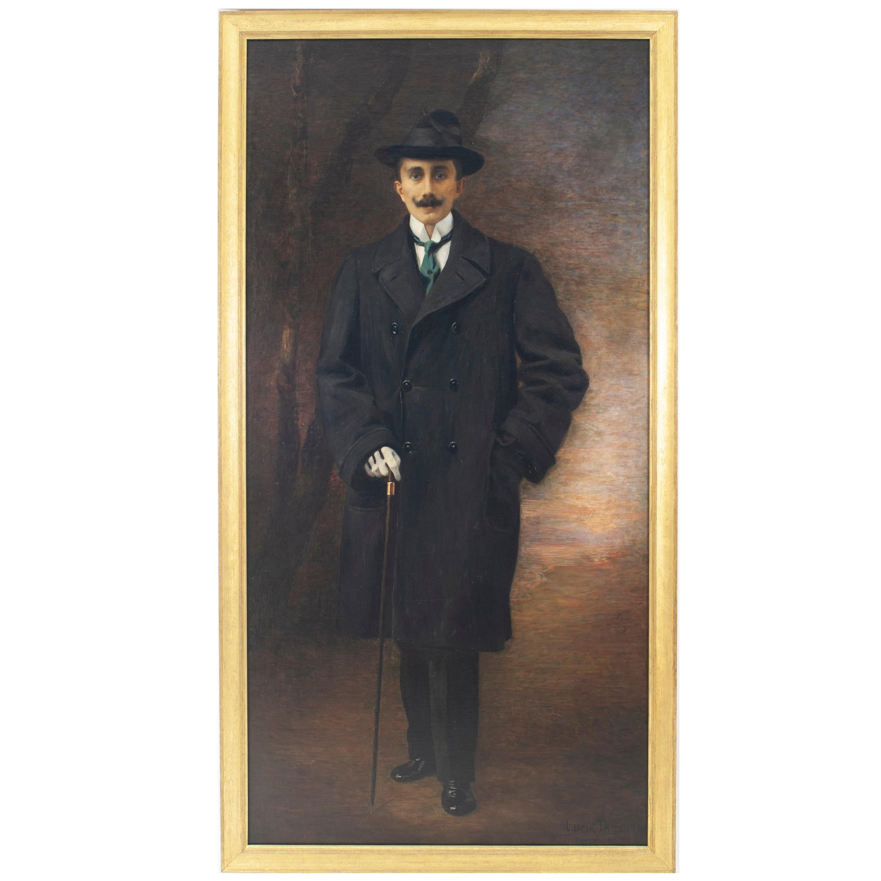 English Victorian Style Portrait of a Gentleman, Lucia Tarditi, 1913