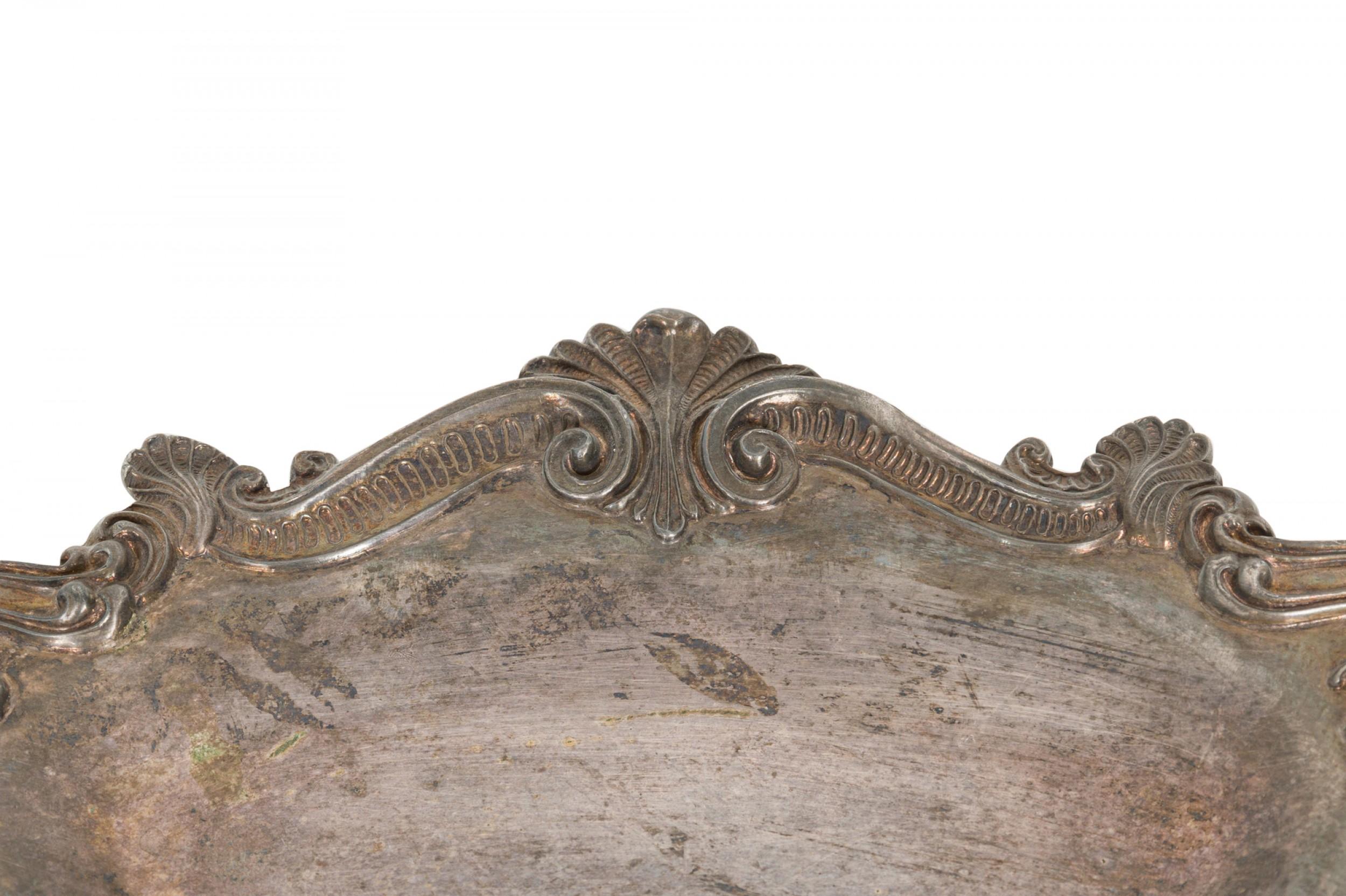 19th Century English Victorian Style Silver Plated Segmented Lazy Susan Serving Tray For Sale