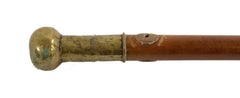 Victorian Style Wood Cane with Brass Ball Handle, 19th Century, UK