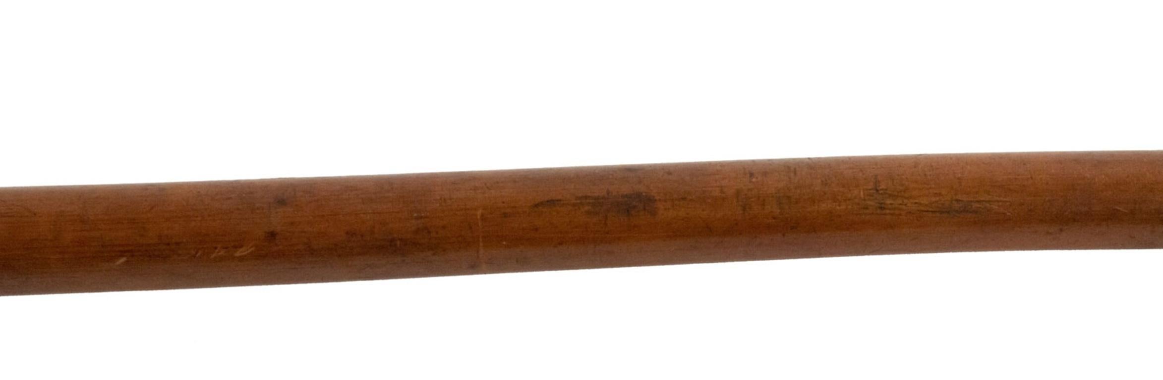 Vittoriano English Victorian Style Wood and Brass Cane in vendita