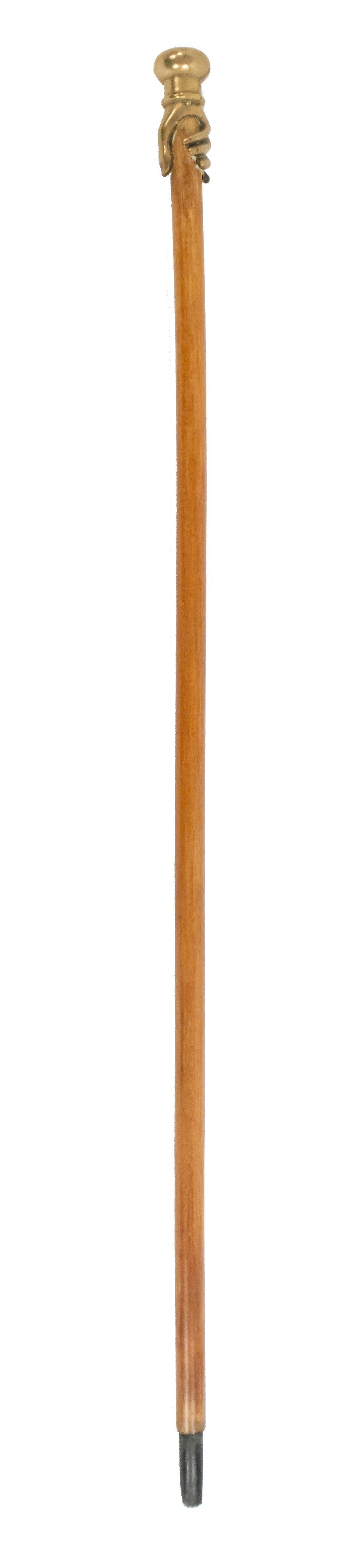 Bastone in legno e bronzo in stile vittoriano inglese con mano In condizioni buone in vendita a Queens, NY