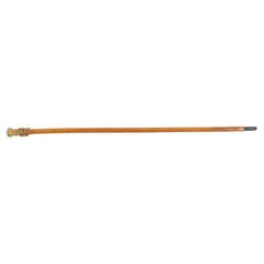 English Victorian Style Wood and Bronze Cane with Hand