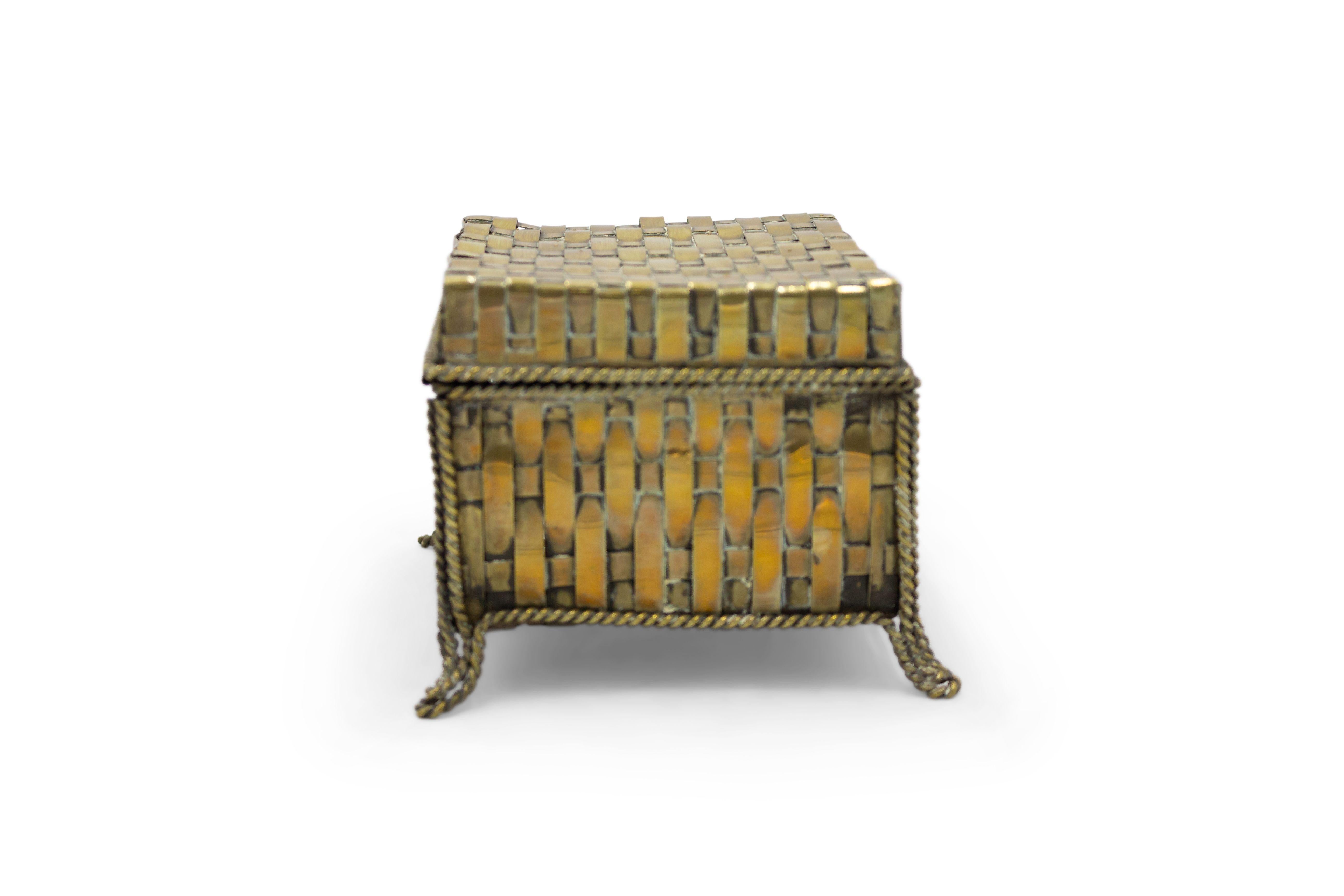 English Victorian Style Woven Brass Box For Sale 1
