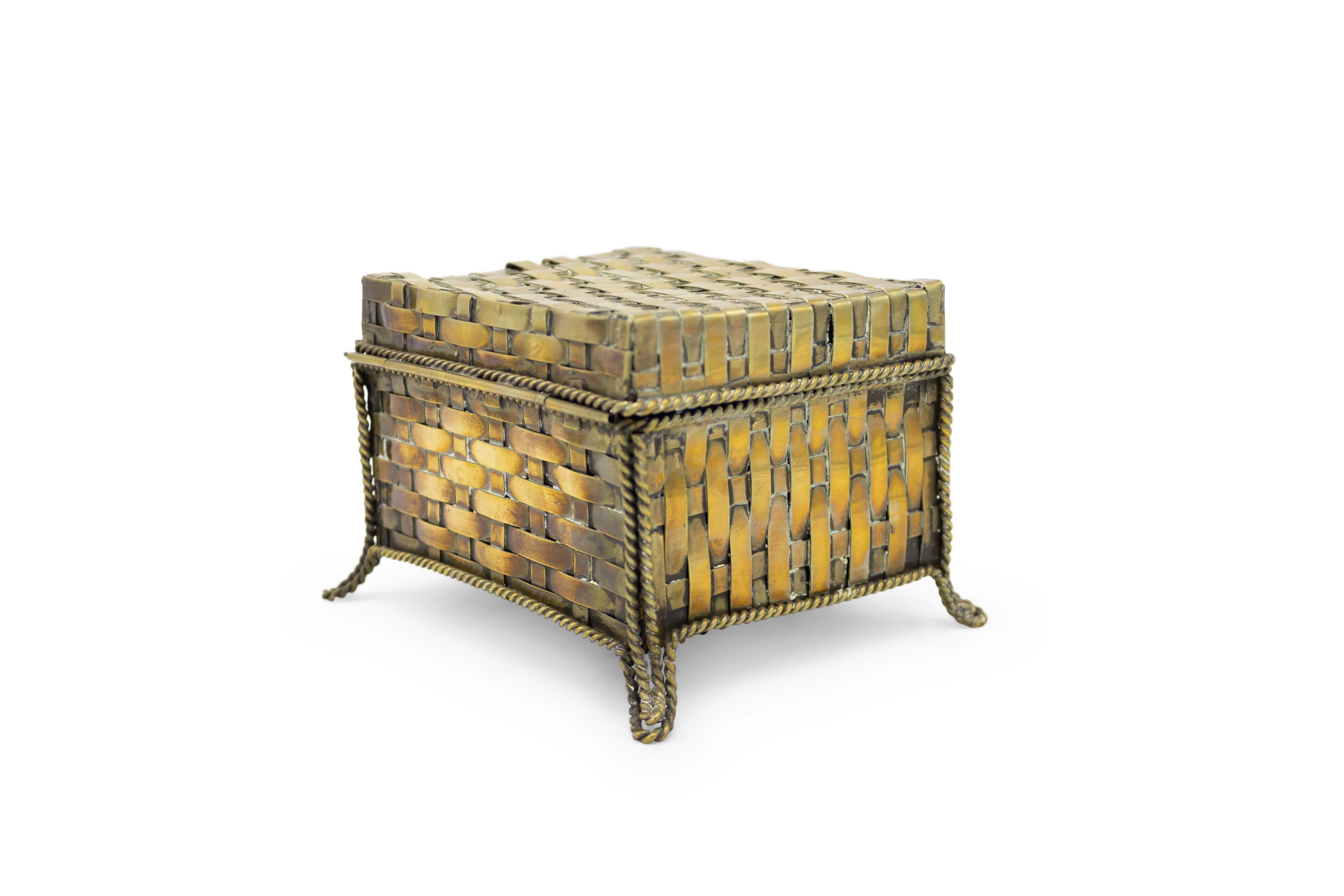 English Victorian Style Woven Brass Box For Sale 2