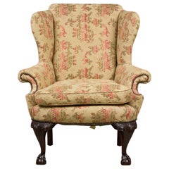Used English Victorian Tan Wing Chair