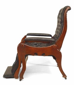 Victorian Tufted Leather Reclining Easy Chair