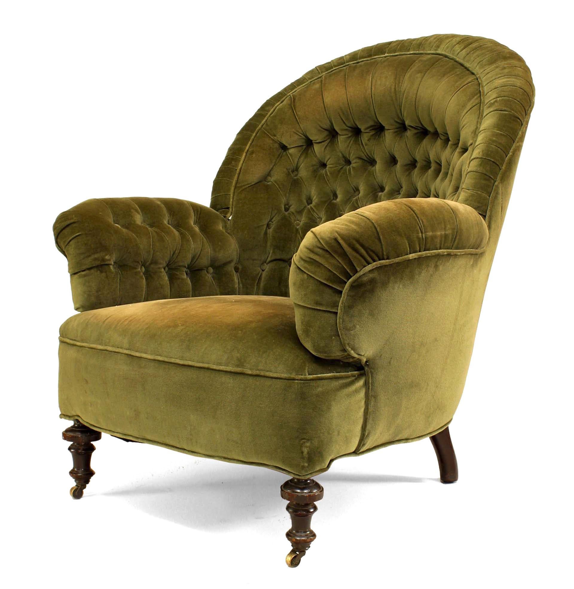 Victorien Fauteuil à dossier rond de style victorien 