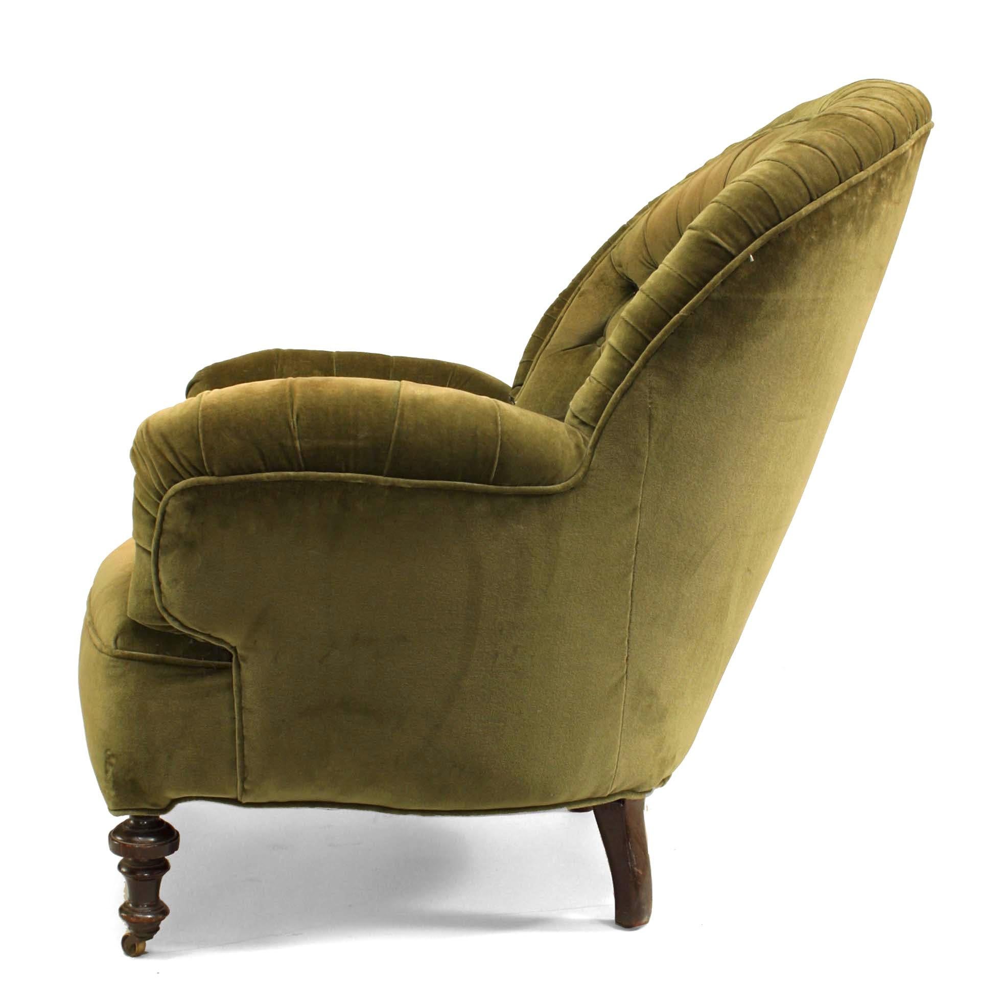 Britannique Fauteuil à dossier rond de style victorien 