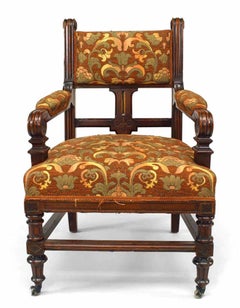 English Victorian Upholstered Armchair