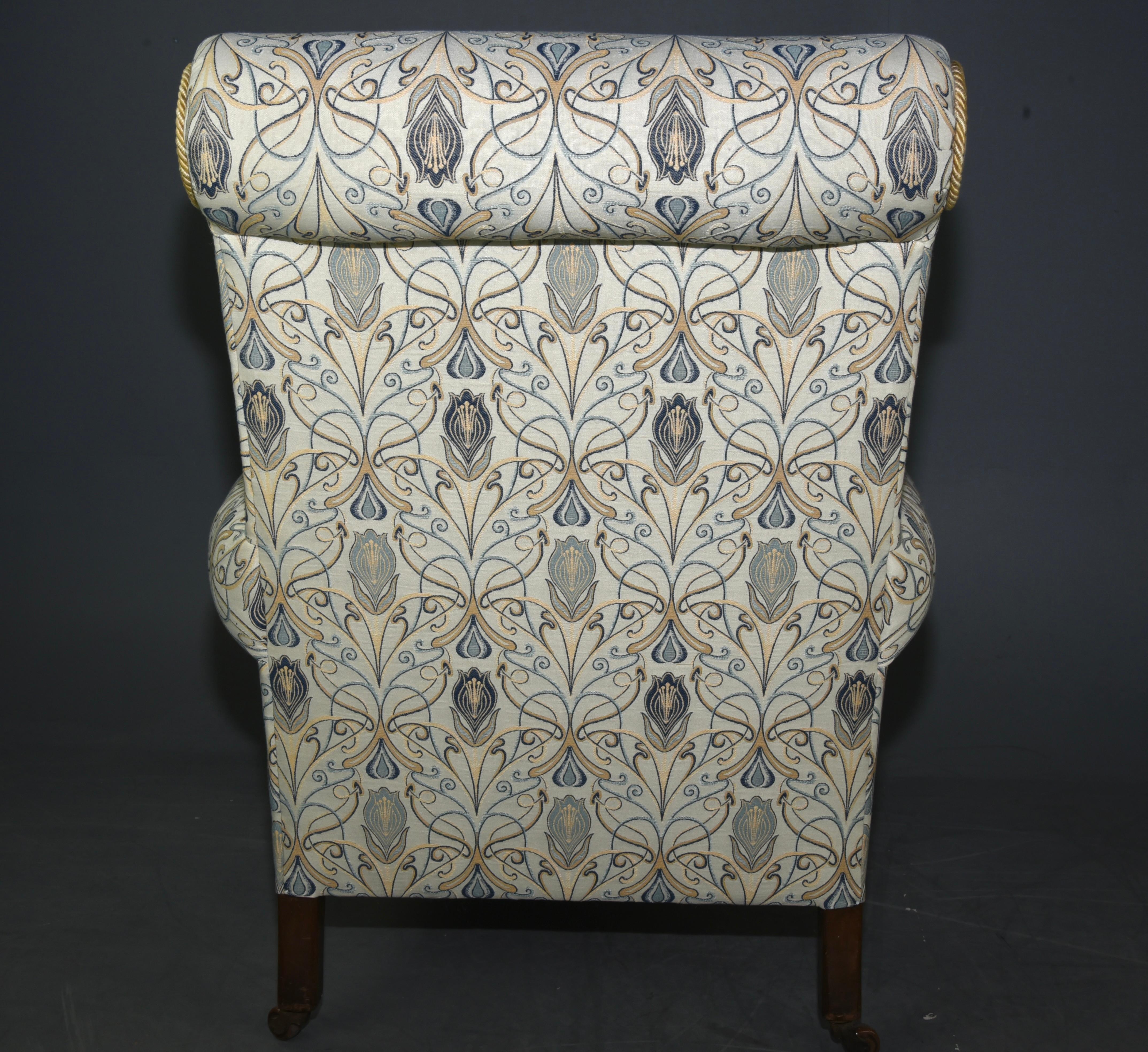 Late 19th Century English Victorian Upholstered Arm Chair