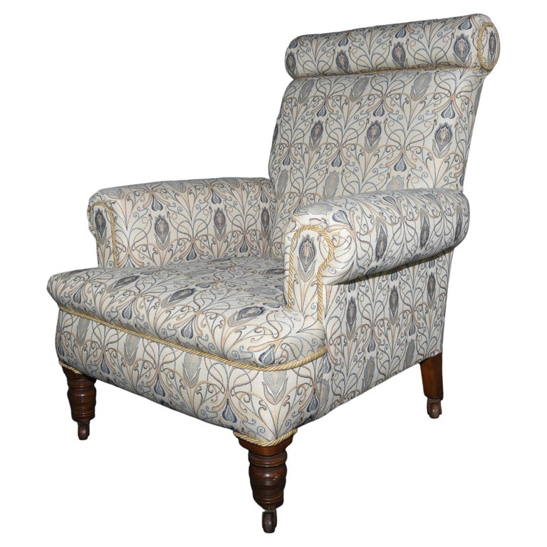 English Victorian Upholstered Arm Chair For Sale at 1stDibs