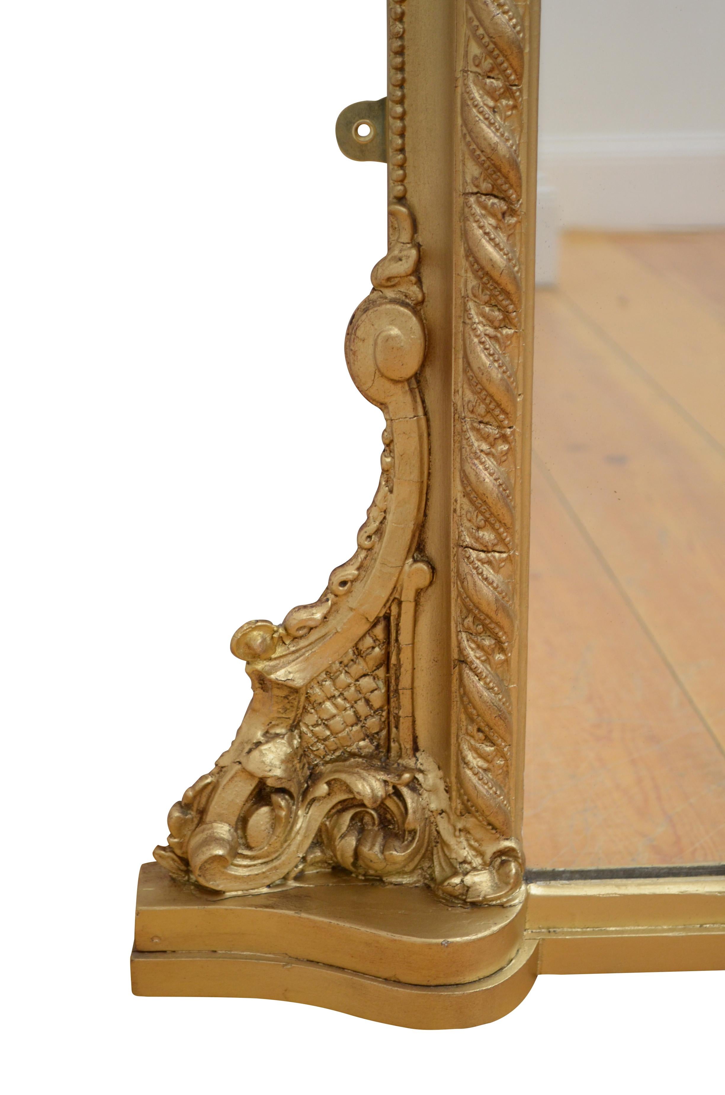 19th Century English Victorian Wall Mirror For Sale