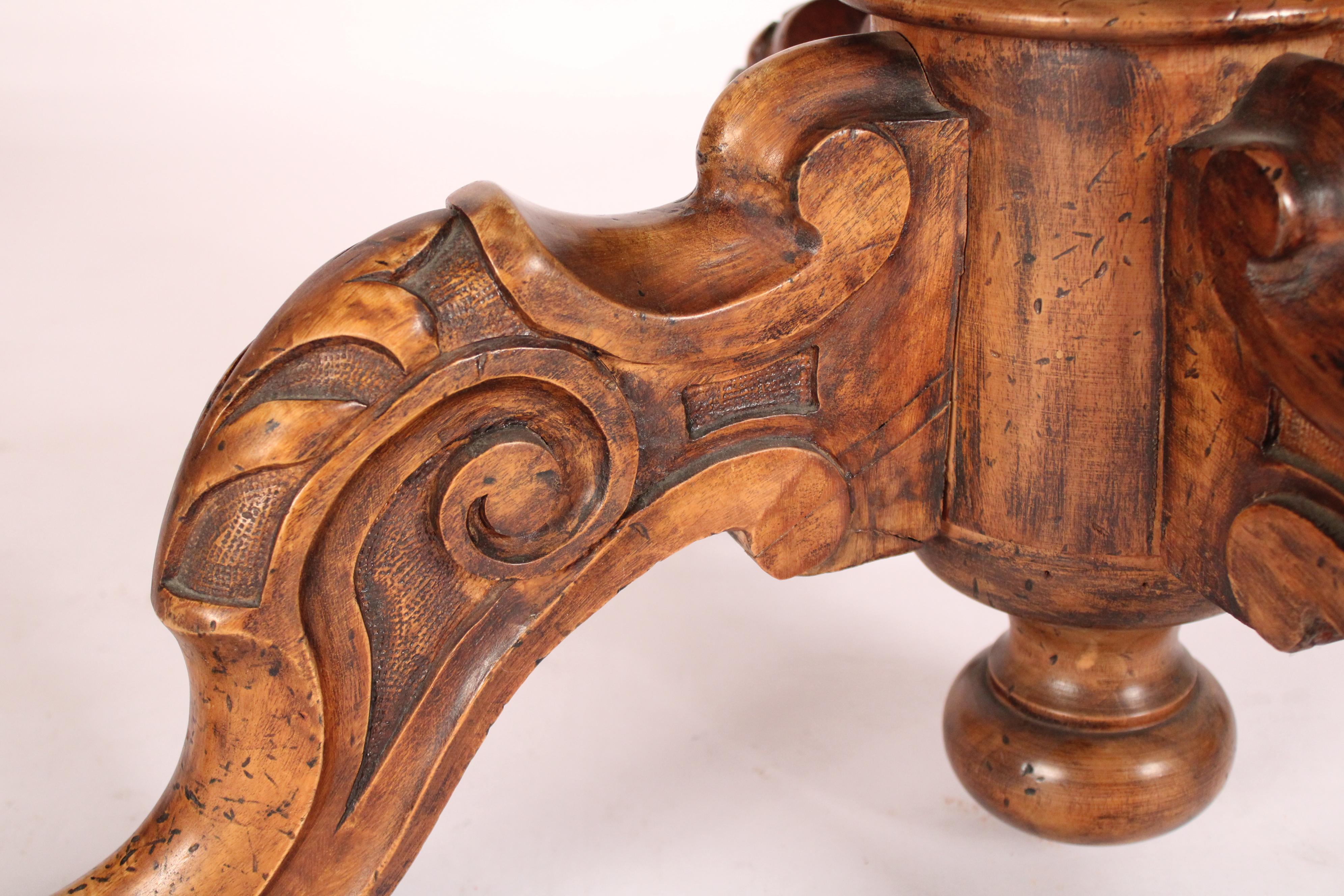 English Victorian Walnut and Burl Walnut Center / Games Table For Sale 3
