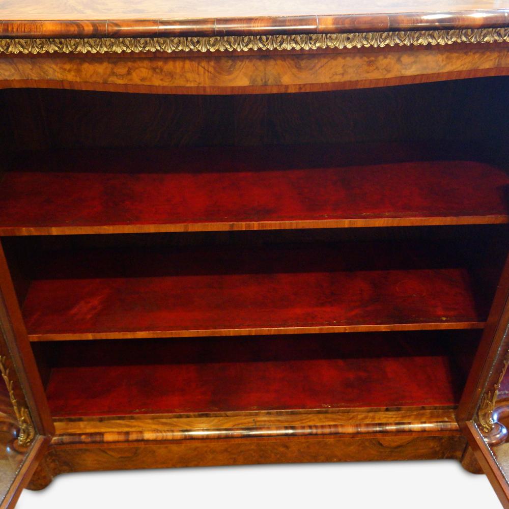 English Victorian Walnut and Kingwood Open Ended Credenza, circa 1865 For Sale 8