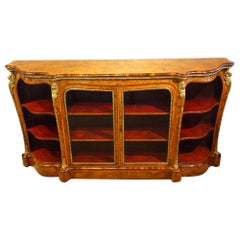 English Victorian Walnut and Kingwood Open Ended Credenza, circa 1865