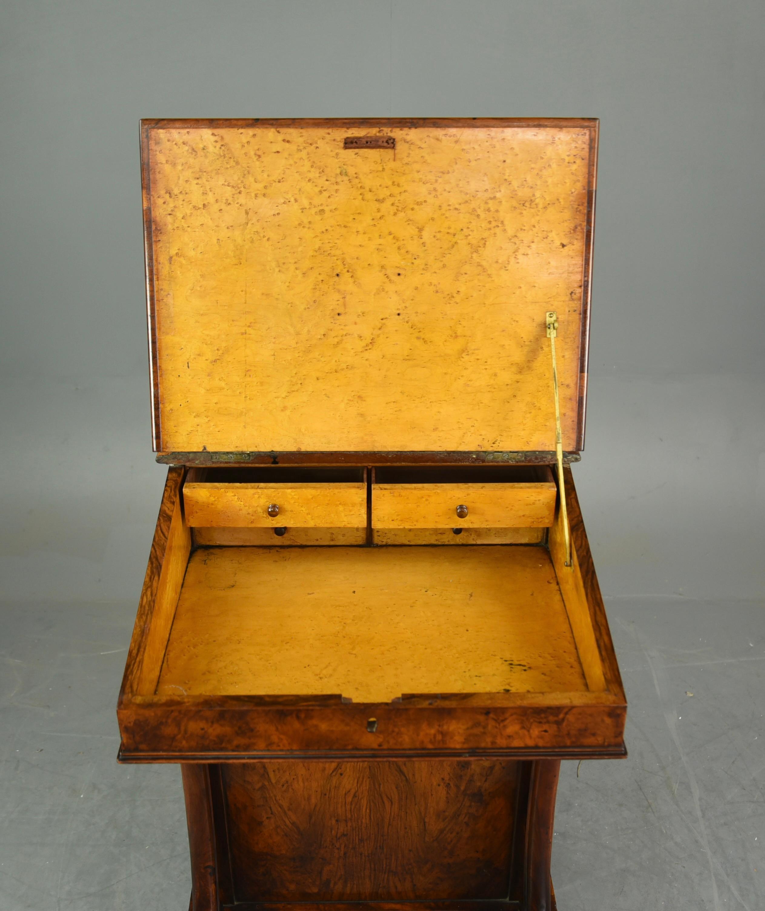 English Victorian Walnut Davenport Desk 4