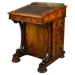 Antique English Victorian Walnut Davenport Desk