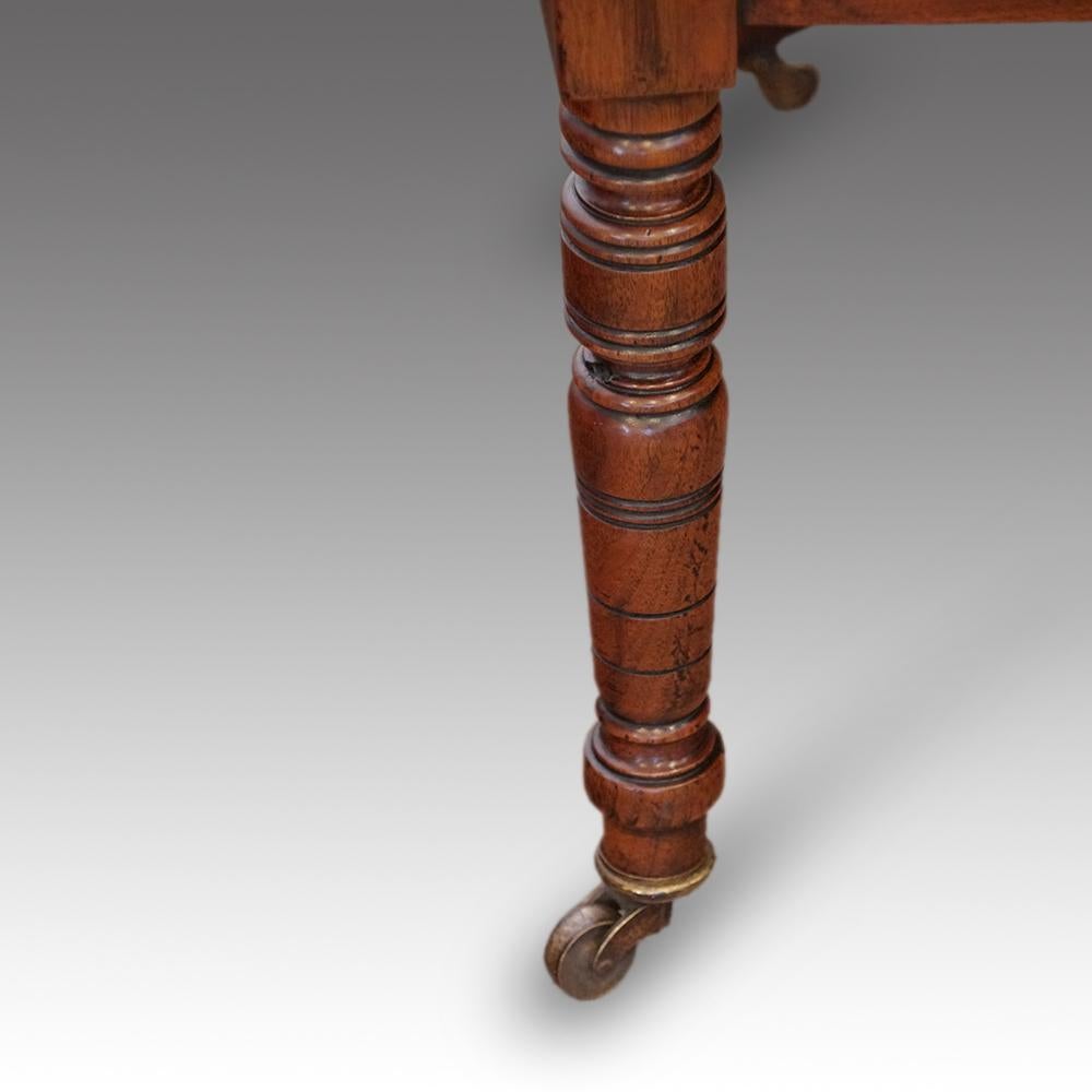Late 19th Century English Victorian walnut leather lawyers desk chair Circa 1885