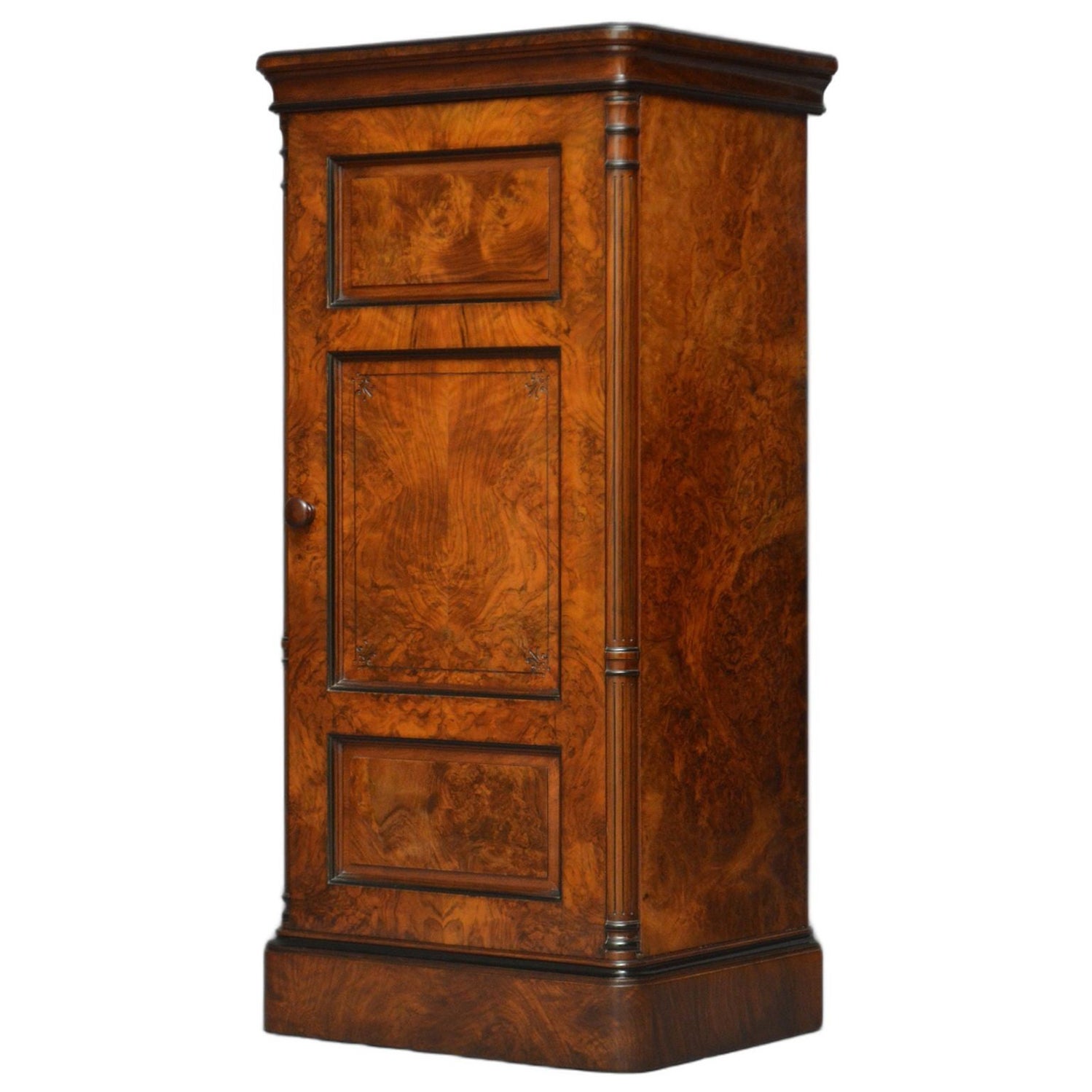 English Victorian Walnut Music Cabinet / Drinks Cabinet