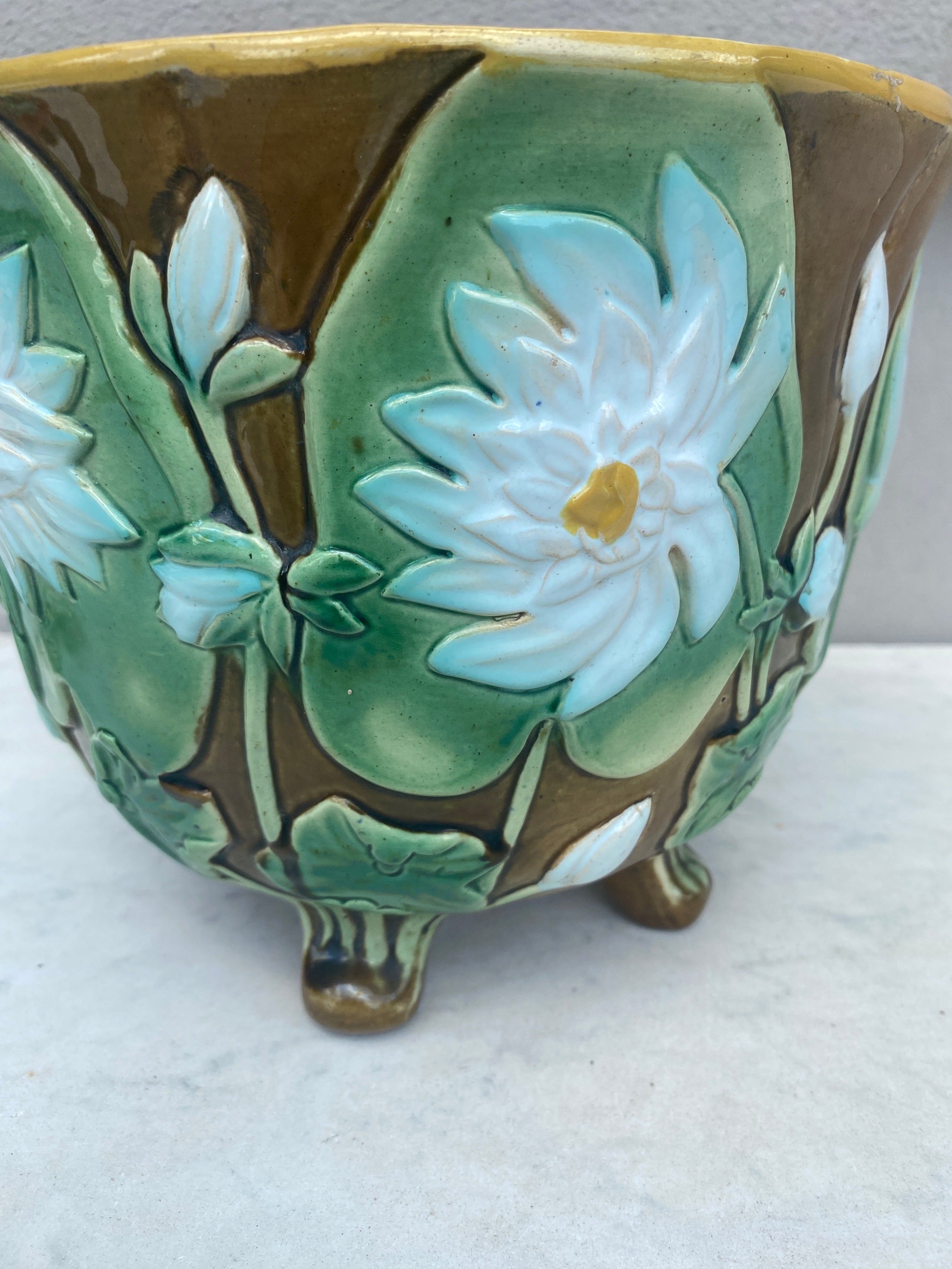 British English Victorian Water Lily Jardinière, circa 1880 For Sale