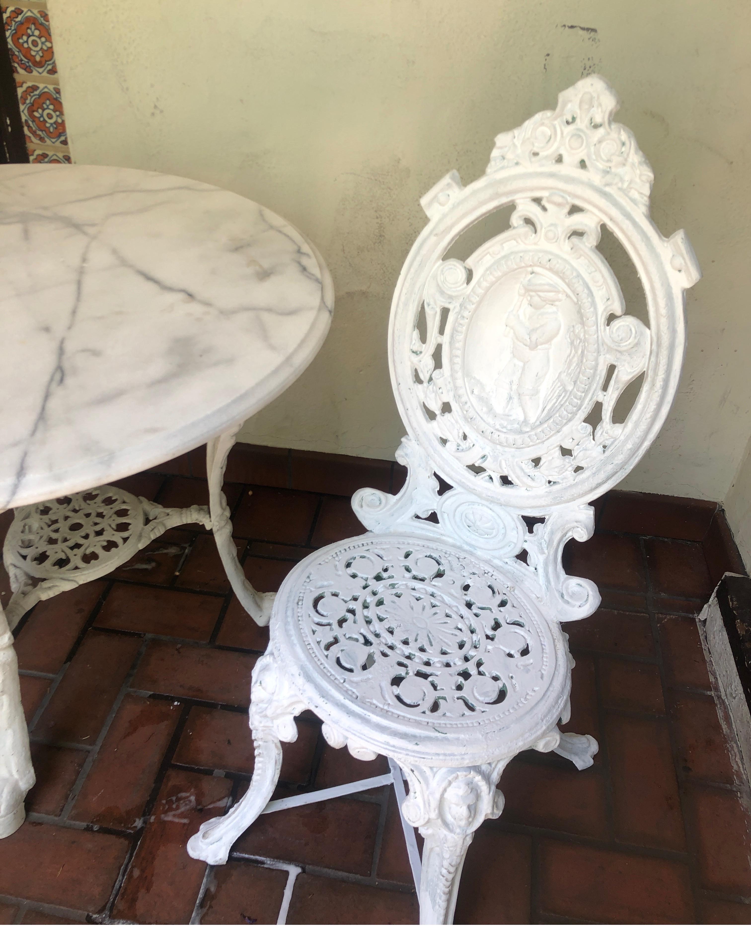 victorian cast iron table and chairs