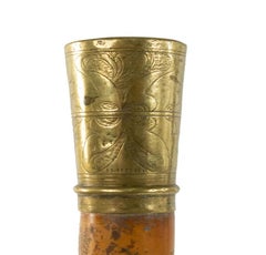 English Victorian Wood and Brass Cane