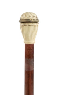 English Victorian Wood Cane with Sundial
