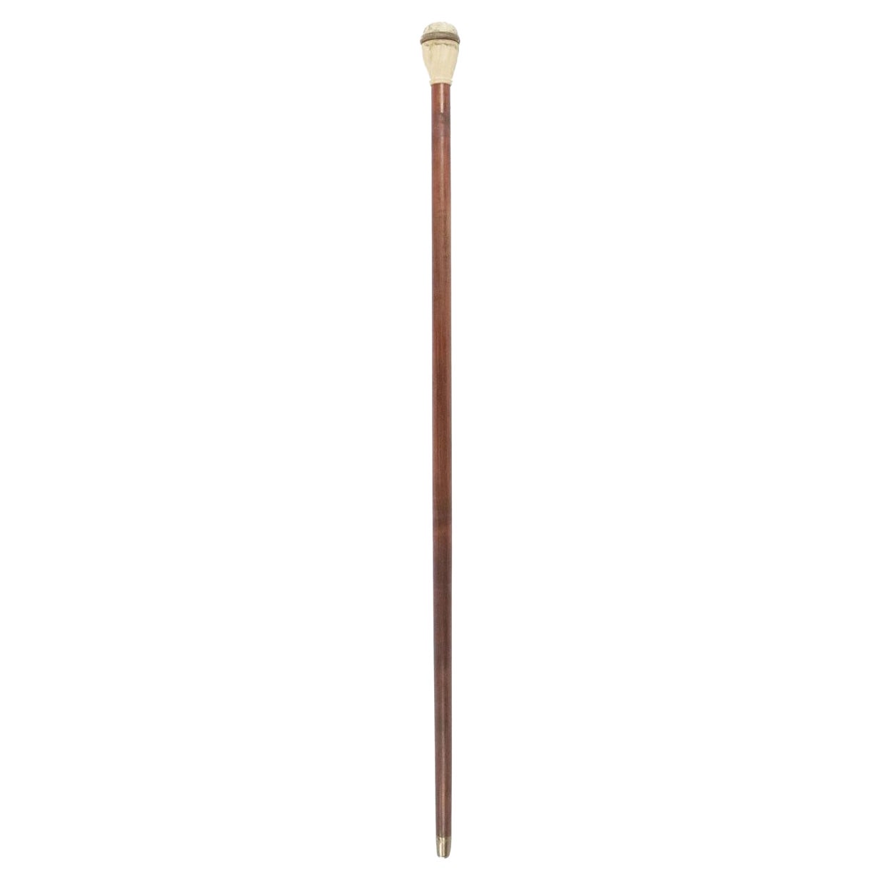 English Victorian Wood Cane with Sundial