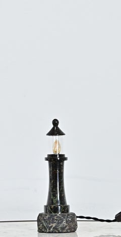 Englische Vintage Cornish Serpentine Stein Leuchtturm Lampe