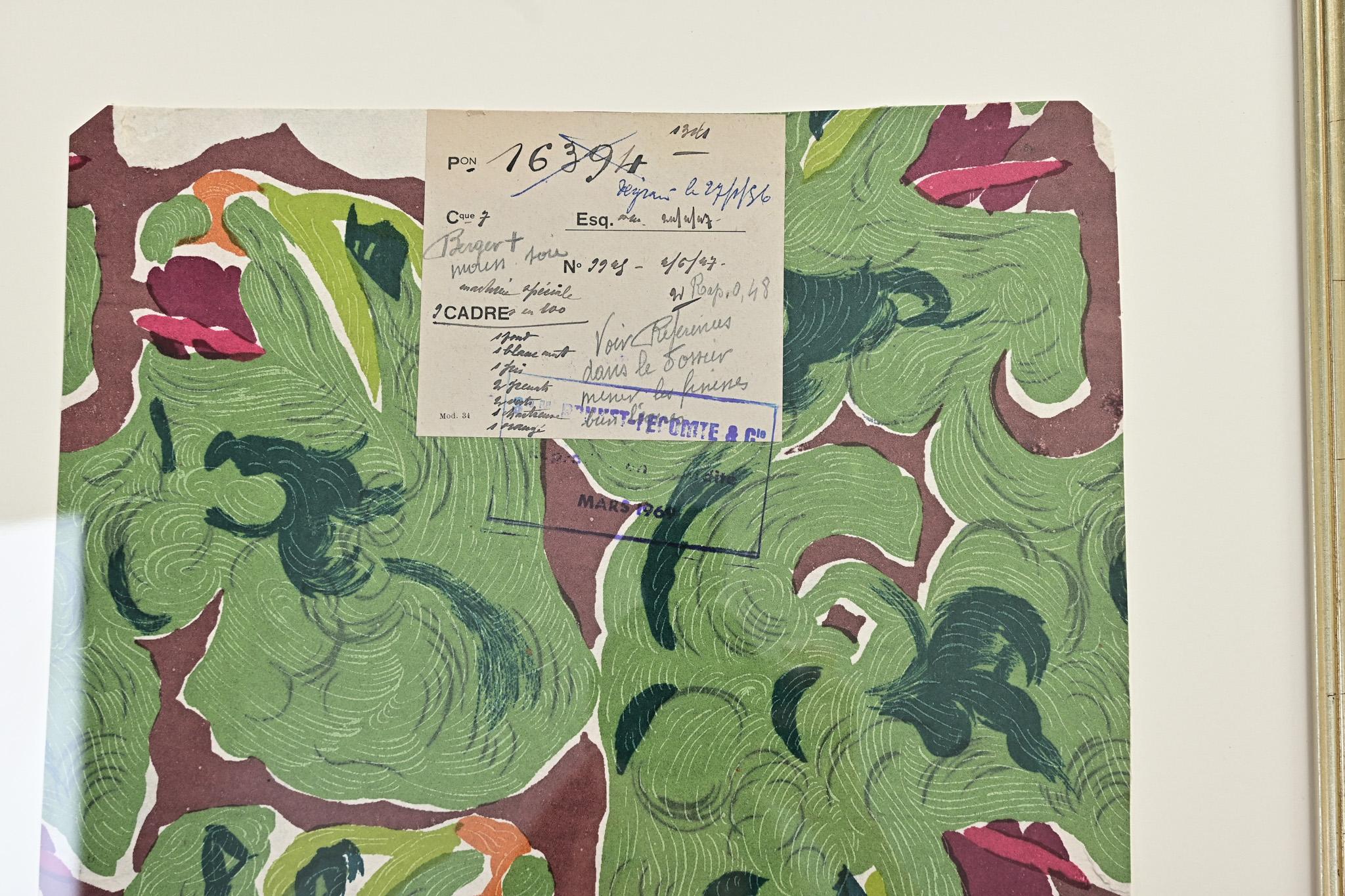 English Vintage Handmade Wallpaper Sample In Good Condition In Baton Rouge, LA