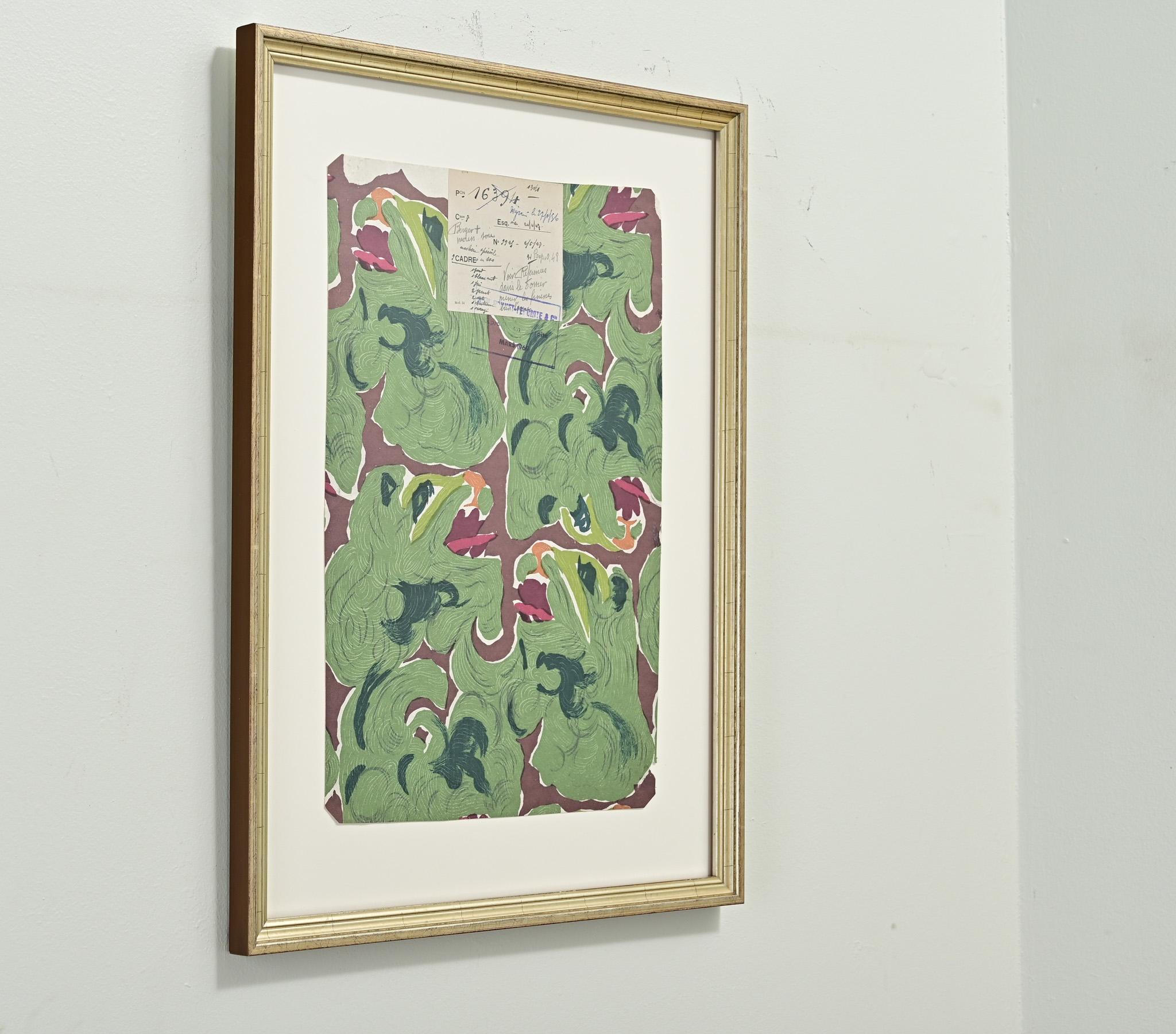 20th Century English Vintage Handmade Wallpaper Sample