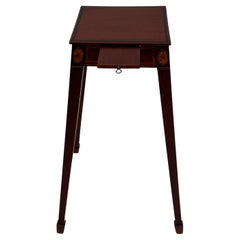 English Vintage Mahogany & Satinwood Stand End Table with Candle Slide