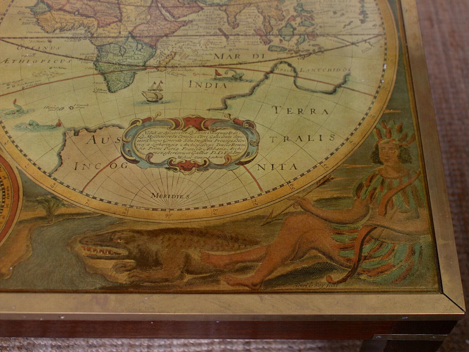 world map end table