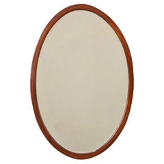 Miroir ovale anglais vintage avec incrustation