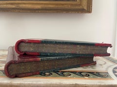 English Vintage Pair of Cash Book Ledgers with Marbelized Paper
