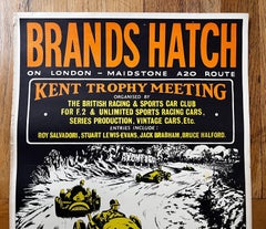 English Vintage Racing Poster: Brands Hatch Motor Racing, c. 1956