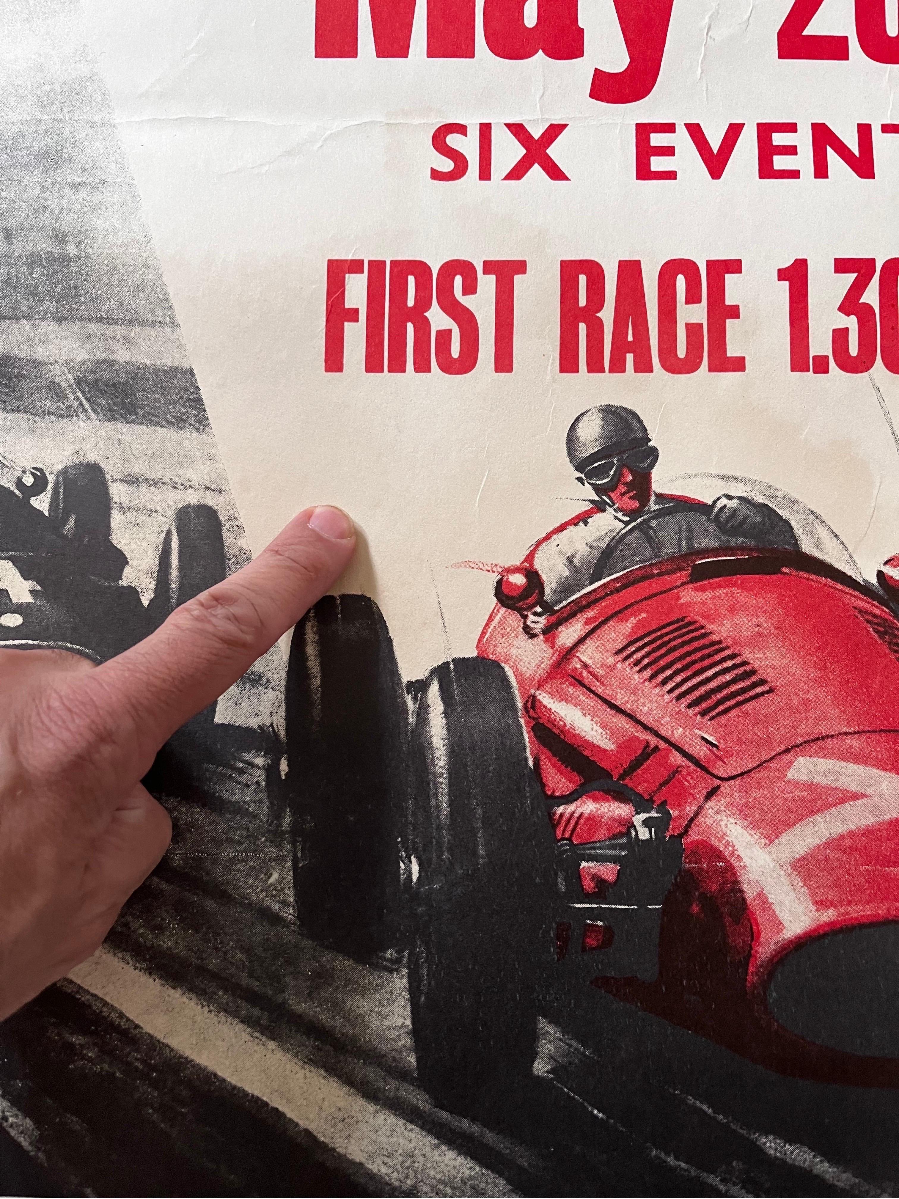 Affiche de course vintage anglaise : Goodwood Whit-Monday Motor Racing, vers 1958 en vente 1