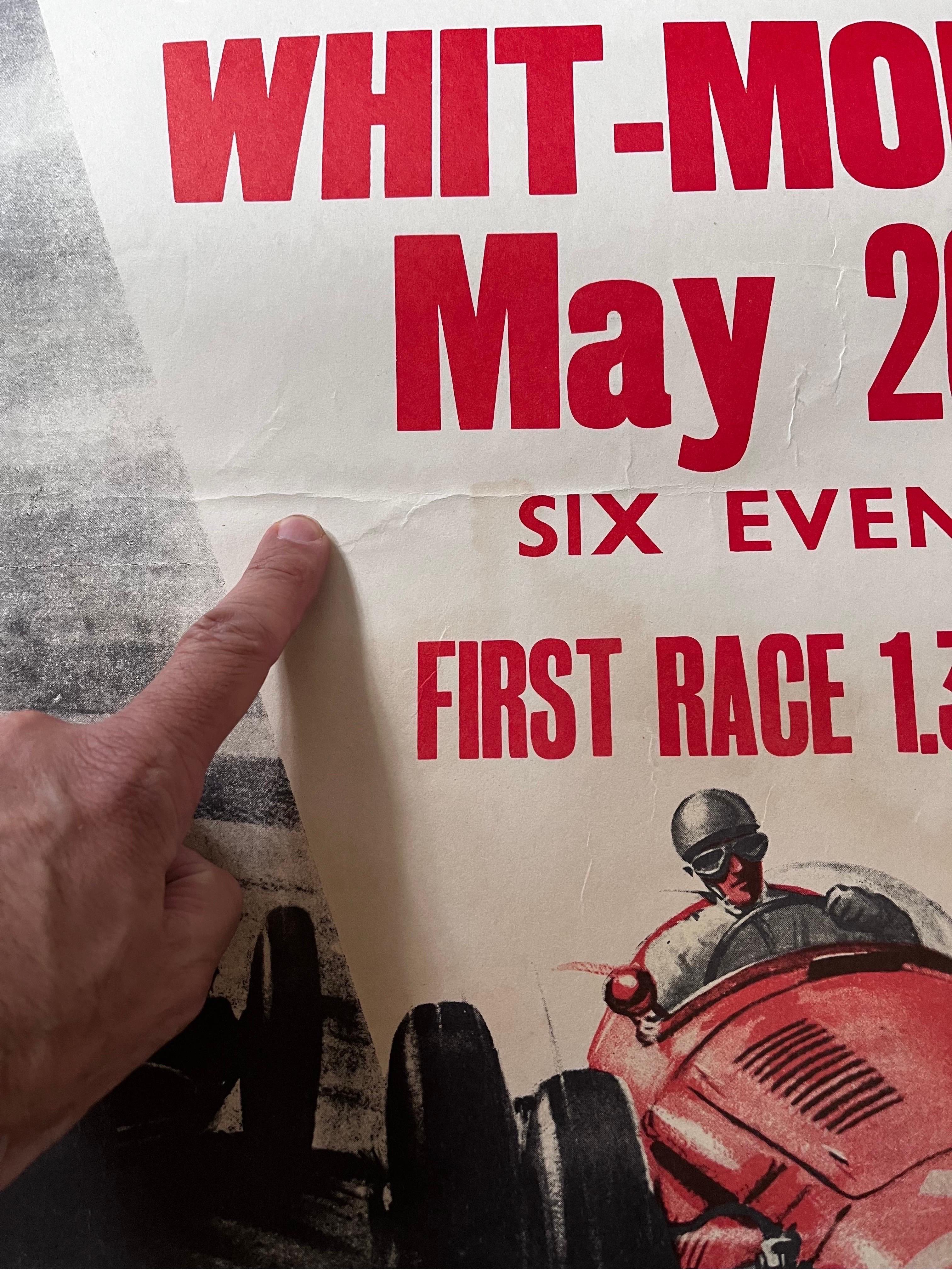 Paper English Vintage Racing Poster: Goodwood Whit-Monday Motor Racing, c. 1958 For Sale