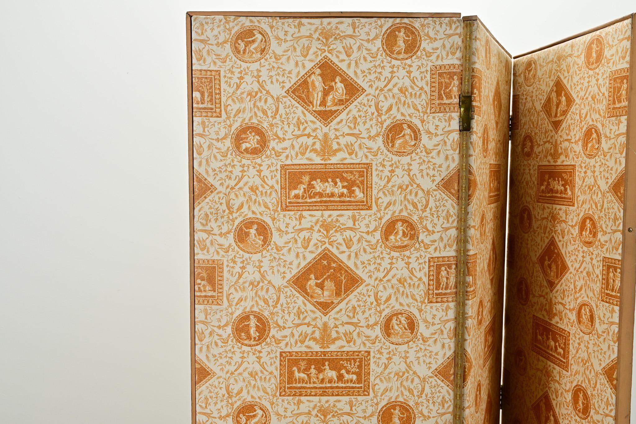 English Vintage Upholstered Screen For Sale 4