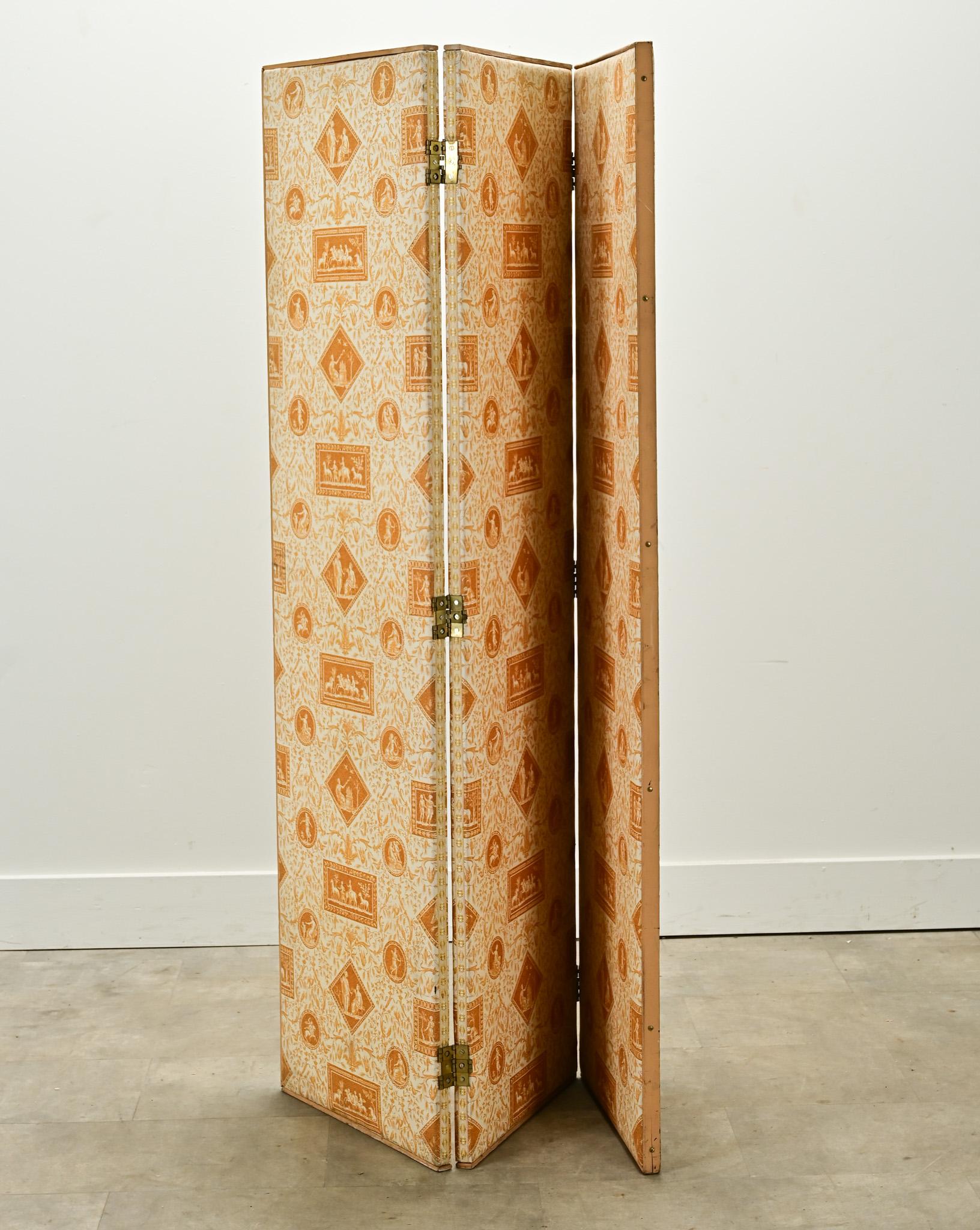 English Vintage Upholstered Screen For Sale 5