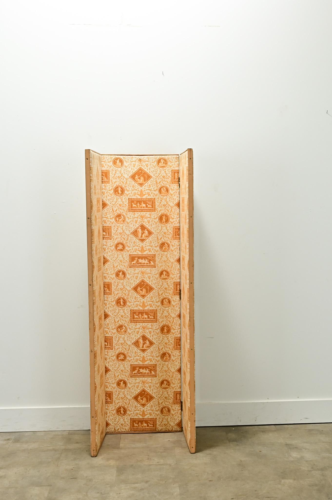 English Vintage Upholstered Screen For Sale 8