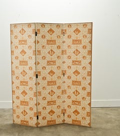 English Vintage Upholstered Screen