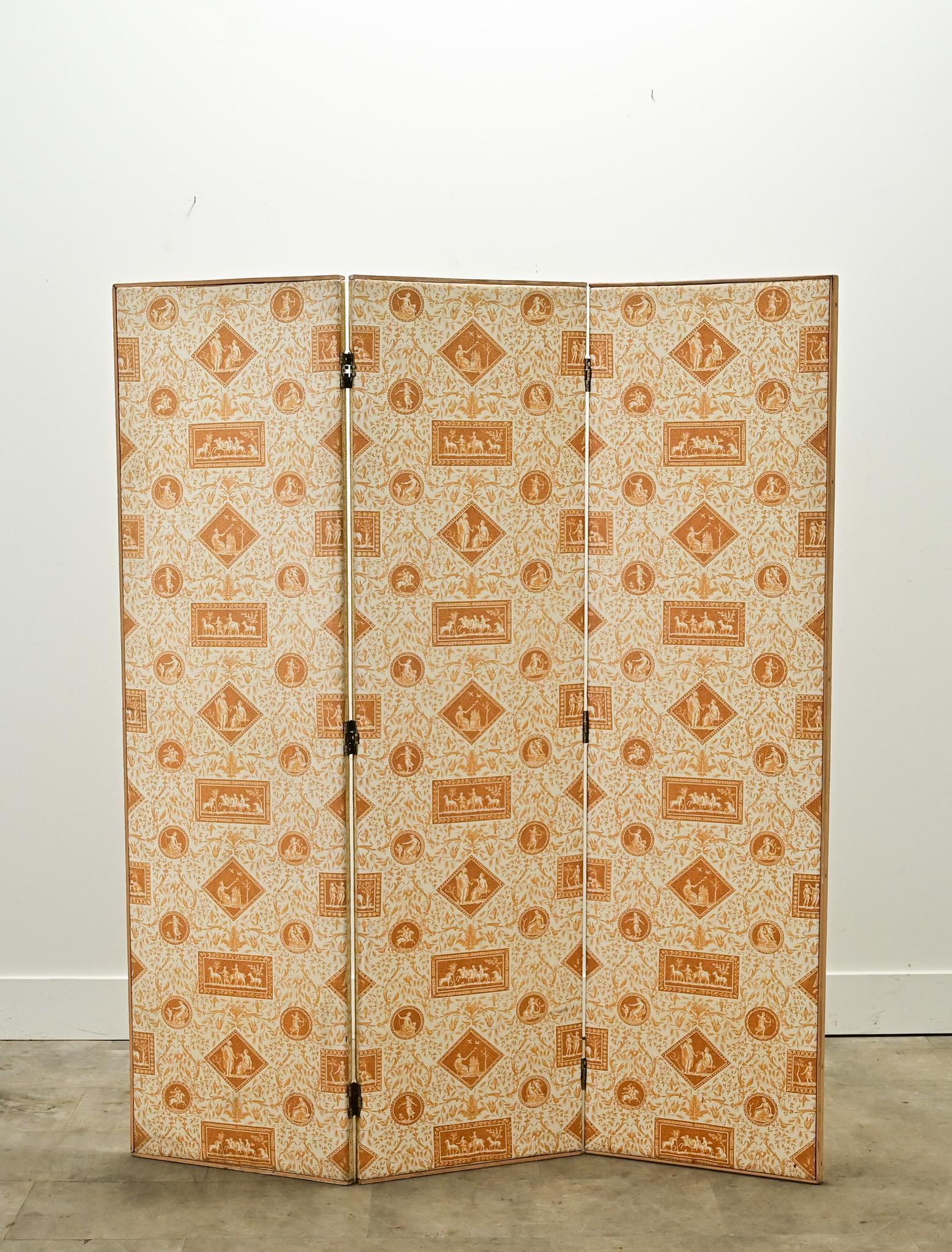 Other English Vintage Upholstered Screen For Sale