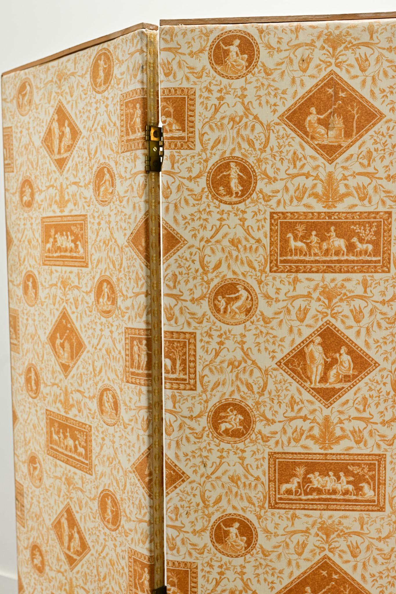 20th Century English Vintage Upholstered Screen For Sale