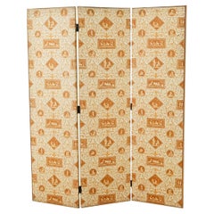 Paravento imbottito vintage inglese